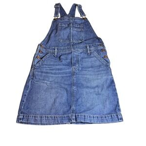 Gap Kids Girls Denim Overall Dress‎ Size XL (12) Button Up Blue Jean Jumper